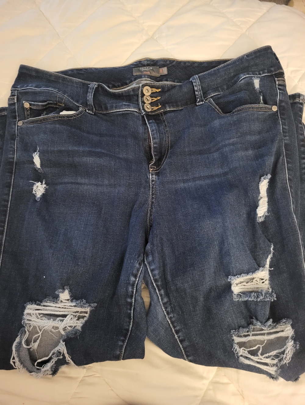Torrid Dark Blue Distressed Women's Jeggings